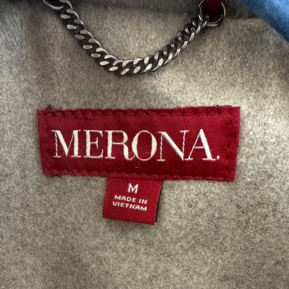 Merona grayish taupe wool pea coat women’s size medium EUC! - Picture 3 of 8